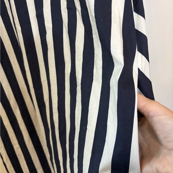 COS Navy and White Striped Cotton Twist Back Dress - Picture 5 of 8
